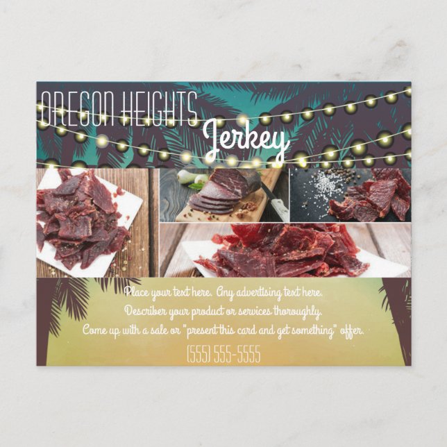 Bussiness Advertising Card Beach String Lights Pal (Front)