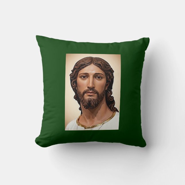 BUST OF CHRIST THE SAVIOR by MICHELANGELO 2026___ Cushion (Front)