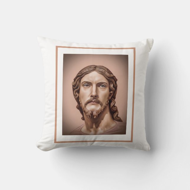BUST OF CHRIST THE SAVIOR by MICHELANGELO 2026__ Cushion (Front)