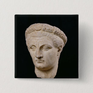 Bust of Emperor Claudius from Thasos 15 Cm Square Badge