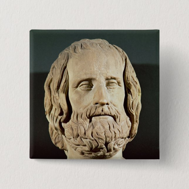 Bust of Euripides 15 Cm Square Badge (Front)