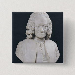 Bust of Francois Marie Arouet de Voltaire  1778 15 Cm Square Badge