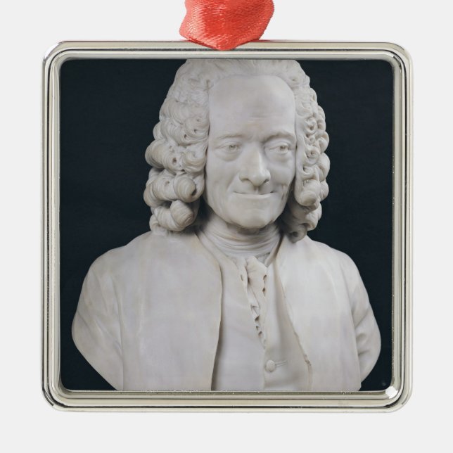 Bust of Francois Marie Arouet de Voltaire  1778 Metal Tree Decoration (Front)