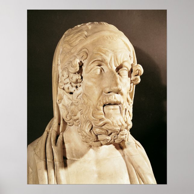 Bust of Homer, Hellenistic period Poster (Front)