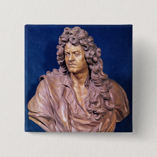 Bust of Jean Baptiste Lully 15 Cm Square Badge (Front)
