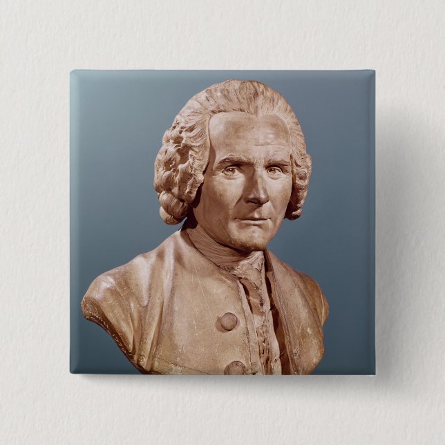 Bust of Jean-Jacques Rousseau 15 Cm Square Badge (Front)