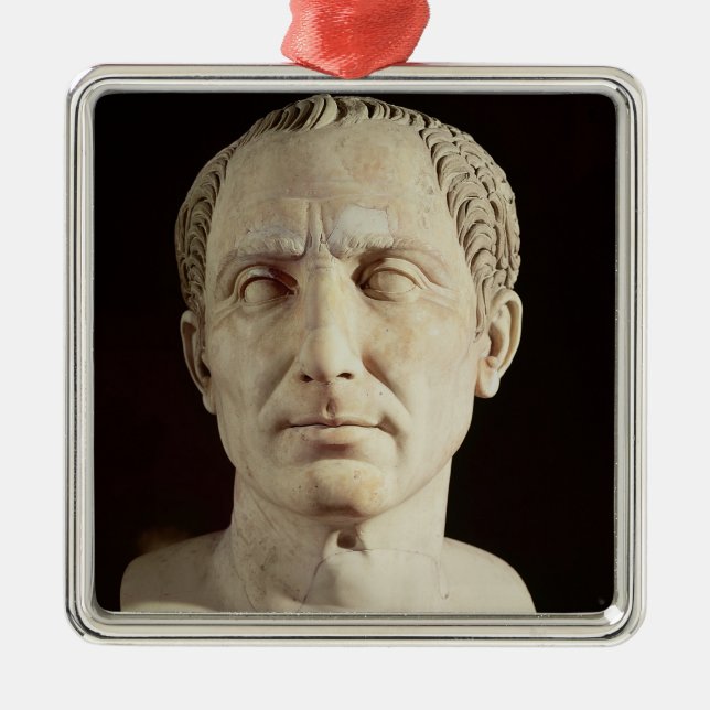 Bust of Julius Caesar 2 Metal Tree Decoration (Front)