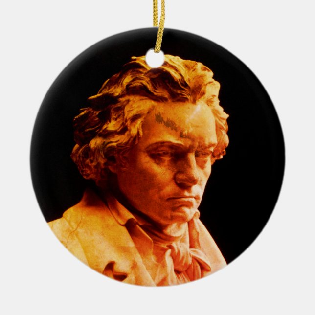 Bust of Ludwig Ceramic Tree Decoration (Front)