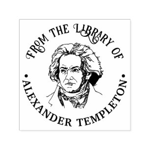 Bust of Ludwig van Beethoven Library Book Name Self-inking Stamp