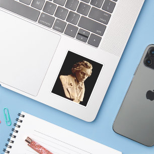 Bust of Ludwig van Beethoven Square Sticker