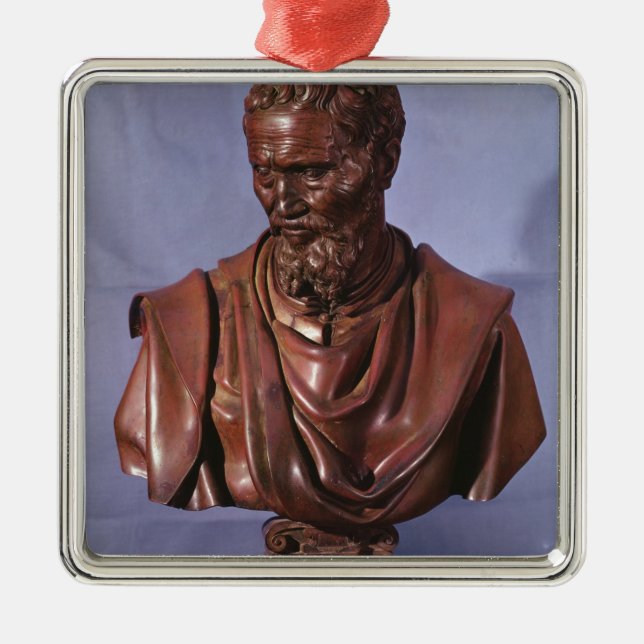Bust of Michelangelo Buonarroti Metal Tree Decoration (Front)