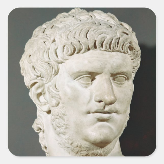 Bust of Nero Square Sticker (Front)