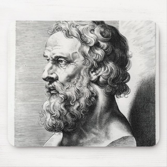 Bust of Plato engraved by Lucas Emil Mouse Pad (Front)