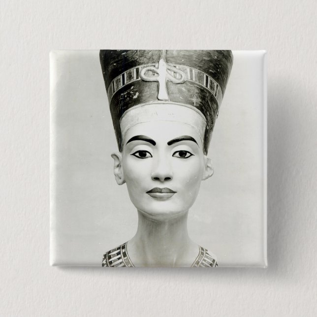 Bust of Queen Nefertiti 15 Cm Square Badge (Front)