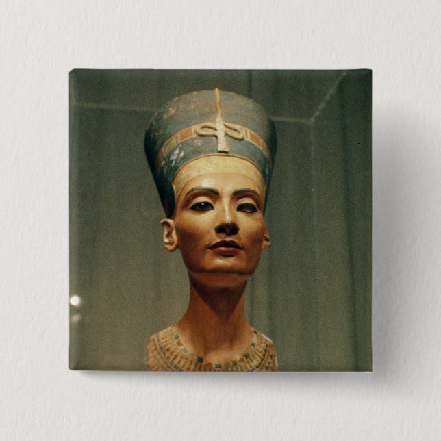 Bust of Queen Nefertiti, front view 15 Cm Square Badge (Front)