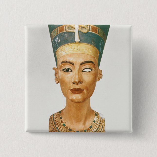 Bust of Queen Nefertiti, front view, from the stud 15 Cm Square Badge (Front)