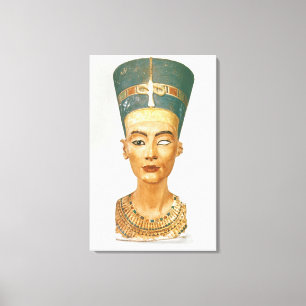 Bust of Queen Nefertiti, front view, from the stud Canvas Print