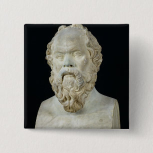 Bust of Socrates 15 Cm Square Badge