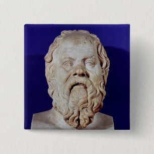 Bust of Socrates 15 Cm Square Badge