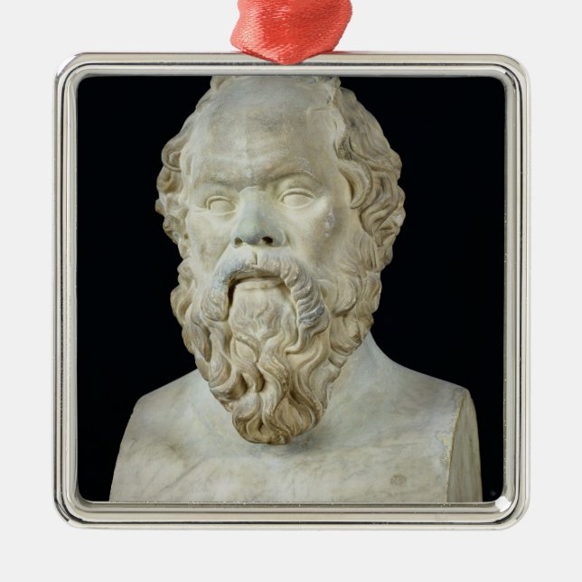 Bust of Socrates Metal Tree Decoration (Front)