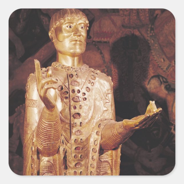 Bust of St. Baudime Square Sticker (Front)