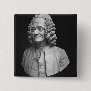 Bust of Voltaire 15 Cm Square Badge