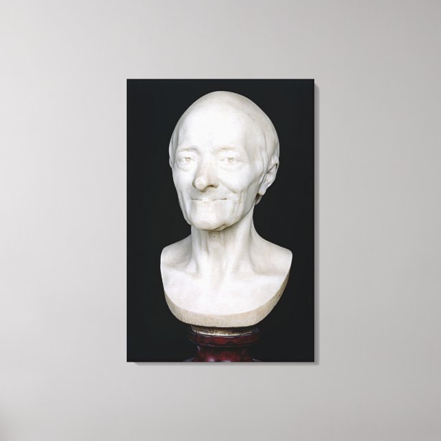 Bust of Voltaire  without his wig, 1778 Canvas Print (Front)