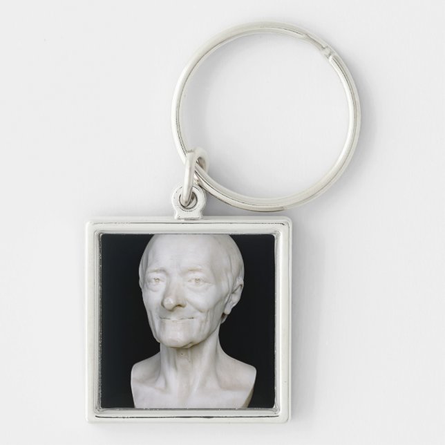 Bust of Voltaire  without his wig, 1778 Key Ring (Front)