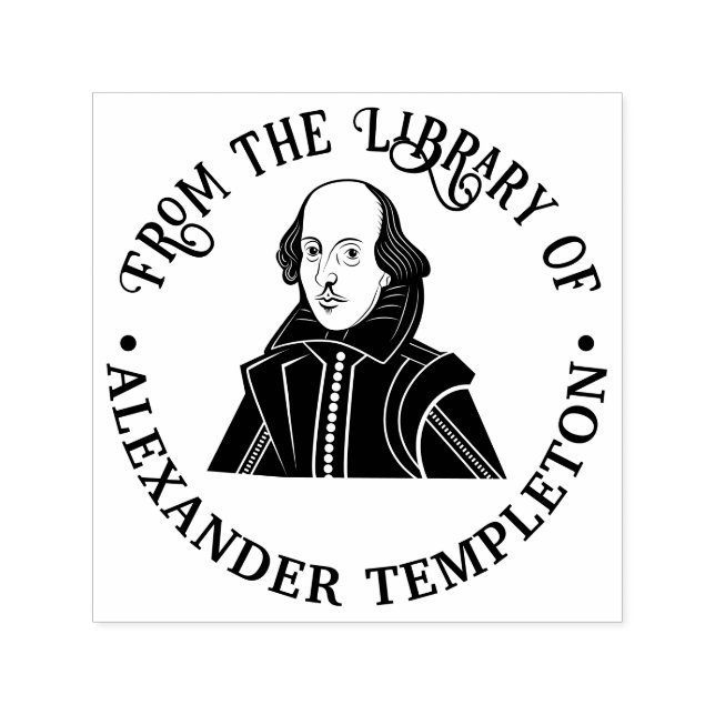 Bust of William Shakespeare Library Book Name Self-inking Stamp (Design)