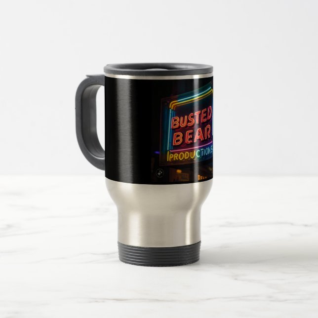 Busted Bear Productions Logo Travel Mug (Front Left)