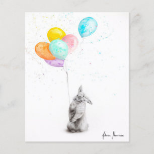 Buster and His Balloons gift for rabbit lover Flyer