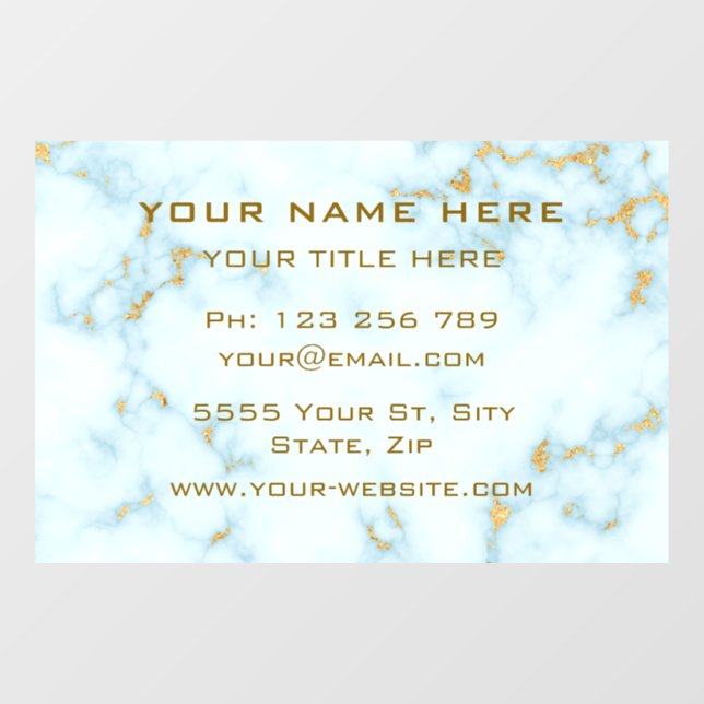 Bustiness Info Text Window Cling Gold White Marble (Sheet)
