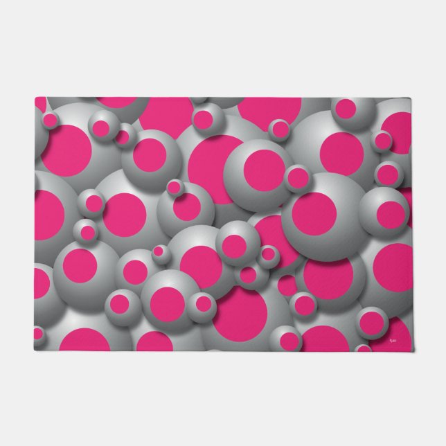 Bustling Bubbles Hot Pink Doormat (Front)