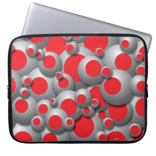 Bustling Bubbles Red Laptop Sleeve
