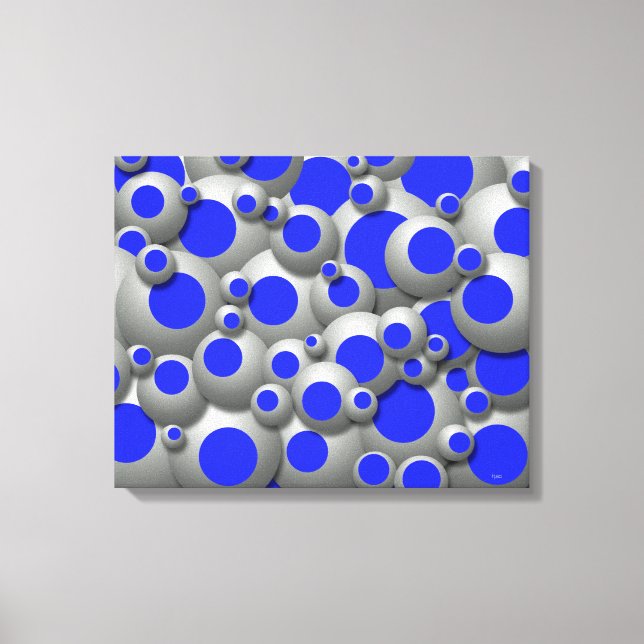Bustling Bubbles Royal Blue Canvas Print (Front)