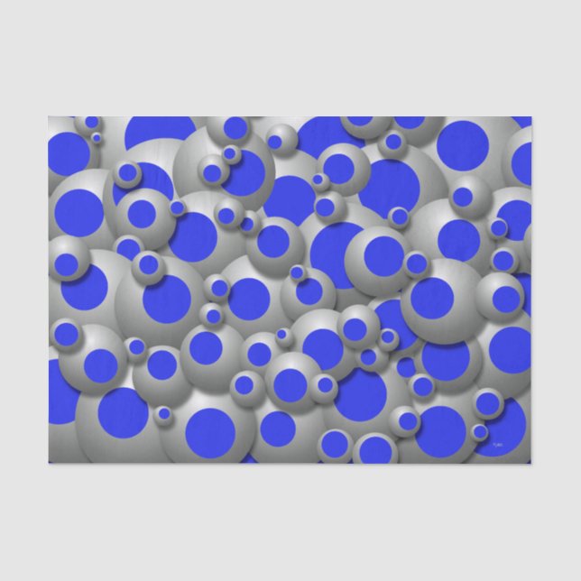Bustling Bubbles Royal Blue Tissue Paper (Front)