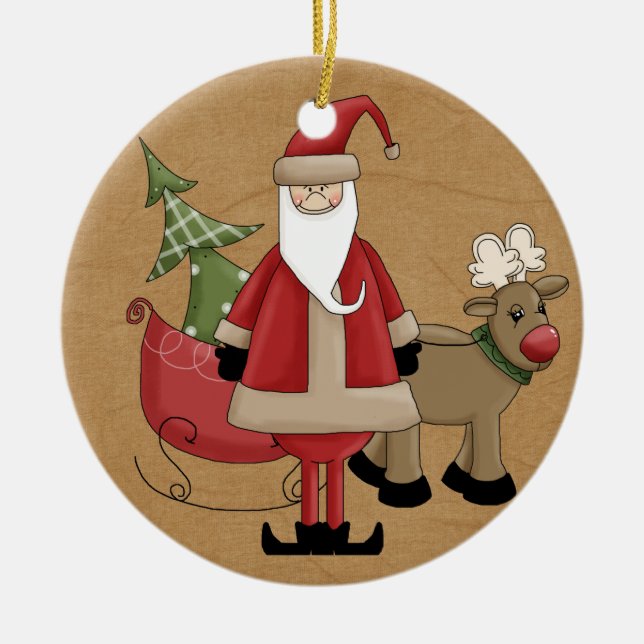 Busy at the North Pole Keepsake Ornament (Front)