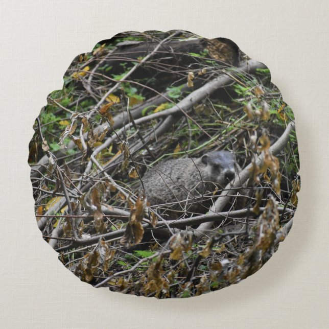 Busy Beaver Round Cushion (Front)