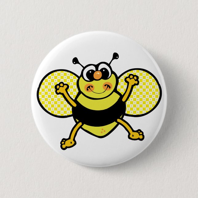 Busy Bee 6 Cm Round Badge (Front)