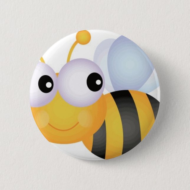 Busy Bee 6 Cm Round Badge (Front)