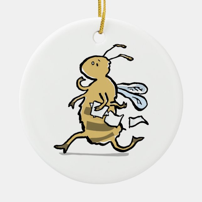 busy bee ceramic tree decoration (Front)