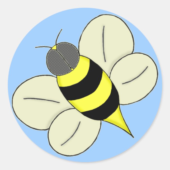 Busy bee classic round sticker (Front)