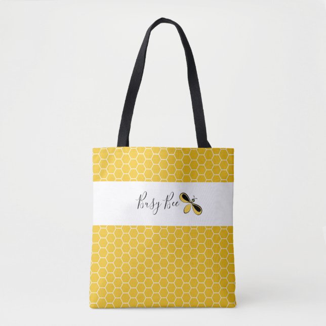 Busy Bee, Honeycomb Shoulder Tote  Bag (Front)