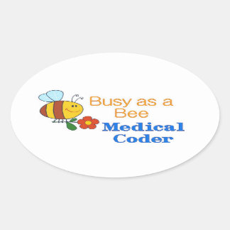 Busy Bee Medical Coder Oval Sticker