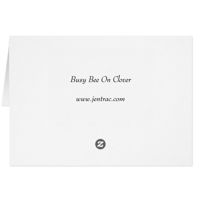 Busy Bee on Clover (Back Horizontal)