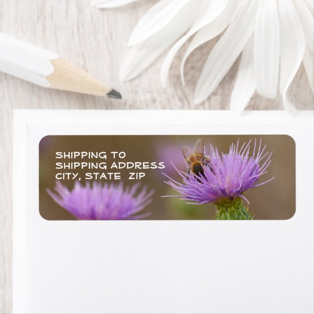 Busy Bee On Purple Thistle Photograph Custom (Insitu)