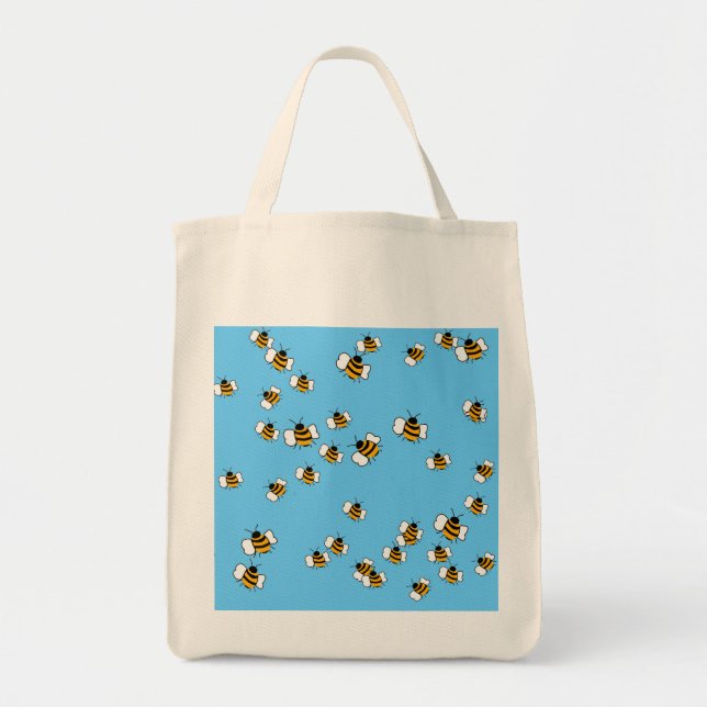 Busy Bee Organic Grocery Tote Bag (Front)