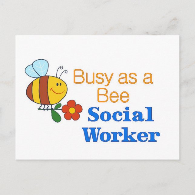 Busy Bee Social Worker Postcard (Front)