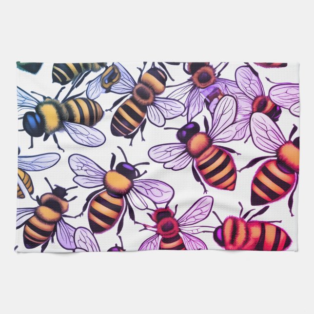 Busy bee  tea towel (Horizontal)