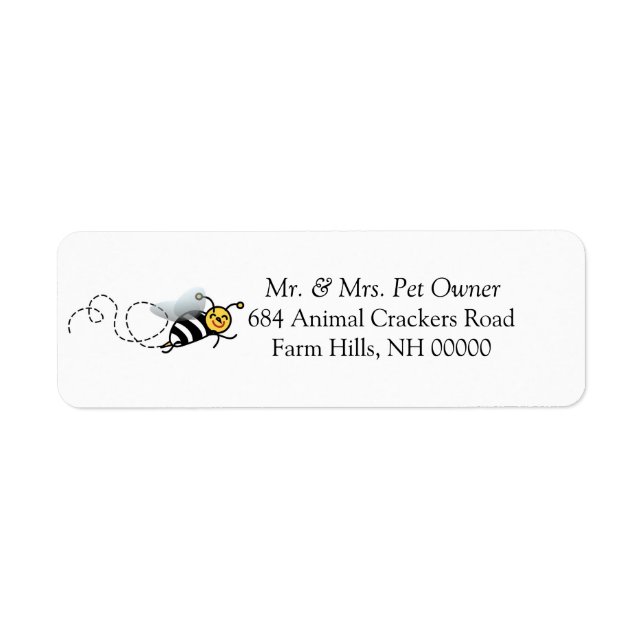 Busy Bee Theme Return Address Labels Stickers (Front)